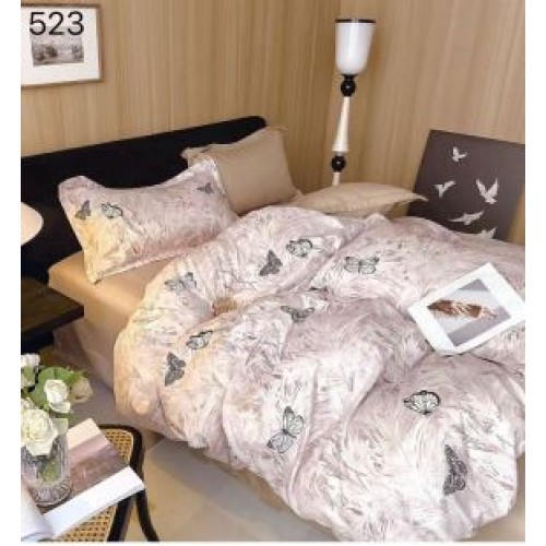 Lenjerie de pat dublu Bumbac FINET, pentru 2 persoane, 6 piese, Cearceaf de pat  230 x 250cm, CF15