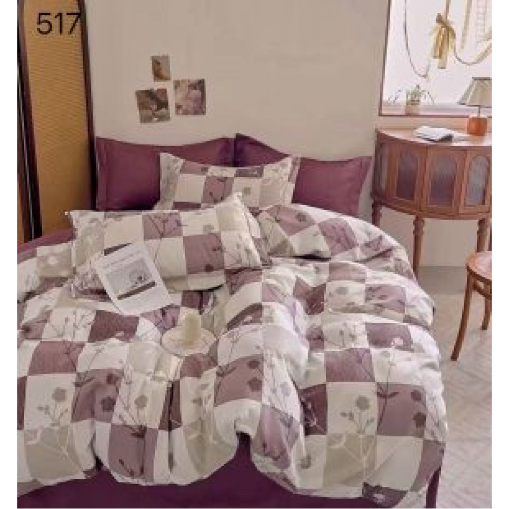Lenjerie de pat dublu Bumbac FINET, pentru 2 persoane, 6 piese, Cearceaf de pat  230 x 250cm, CF21 Lenjerii din finet 6 piese