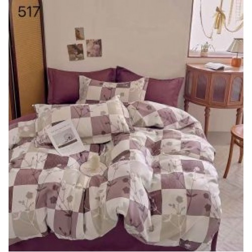 Lenjerie de pat dublu Bumbac FINET, pentru 2 persoane, 6 piese, Cearceaf de pat  230 x 250cm, CF21
