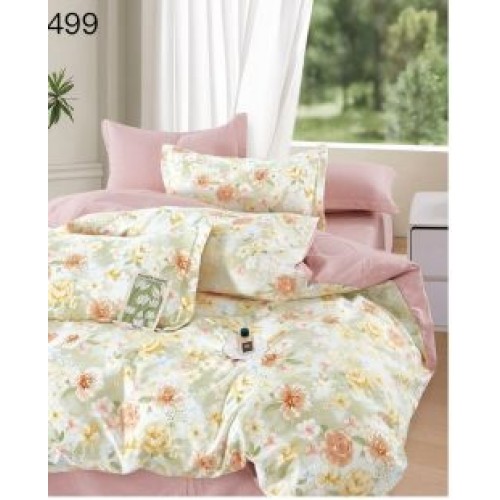 Lenjerie de pat dublu Bumbac FINET, pentru 2 persoane, 6 piese, Cearceaf de pat  230 x 250cm, CF36