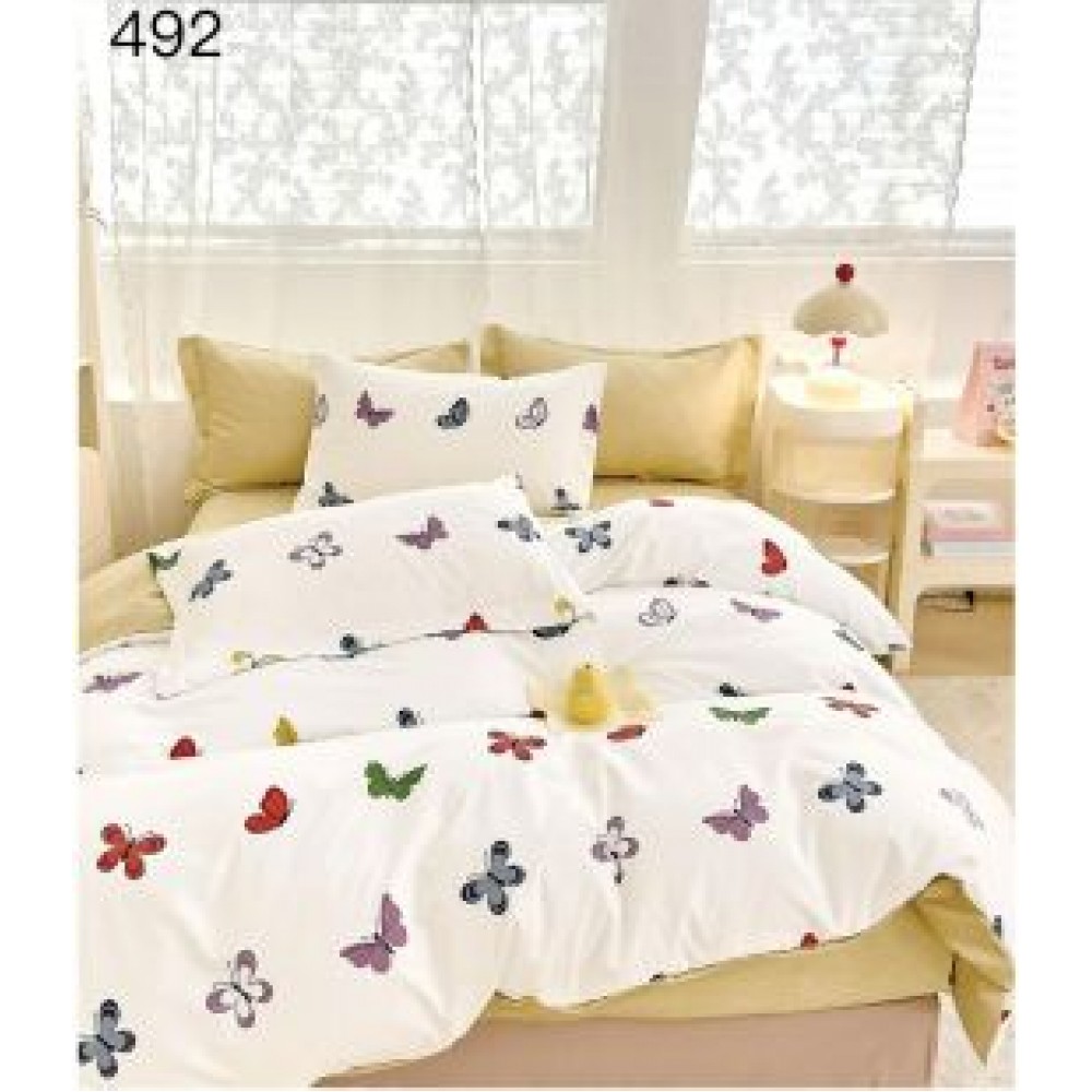 Lenjerie de pat dublu Bumbac FINET, pentru 2 persoane, 6 piese, Cearceaf de pat  230 x 250cm, CF42 Lenjerii din finet 6 piese