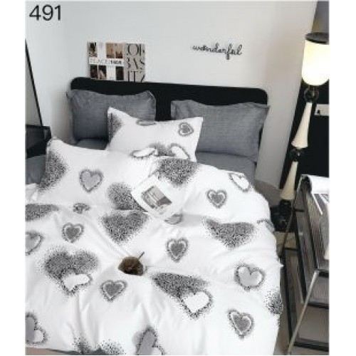 Lenjerie de pat dublu Bumbac FINET, pentru 2 persoane, 6 piese, Cearceaf de pat  230 x 250cm, CF43