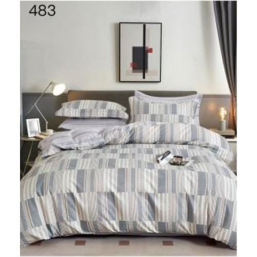 Lenjerie de pat dublu Bumbac FINET, pentru 2 persoane, 6 piese, Cearceaf de pat  230 x 250cm, CF47