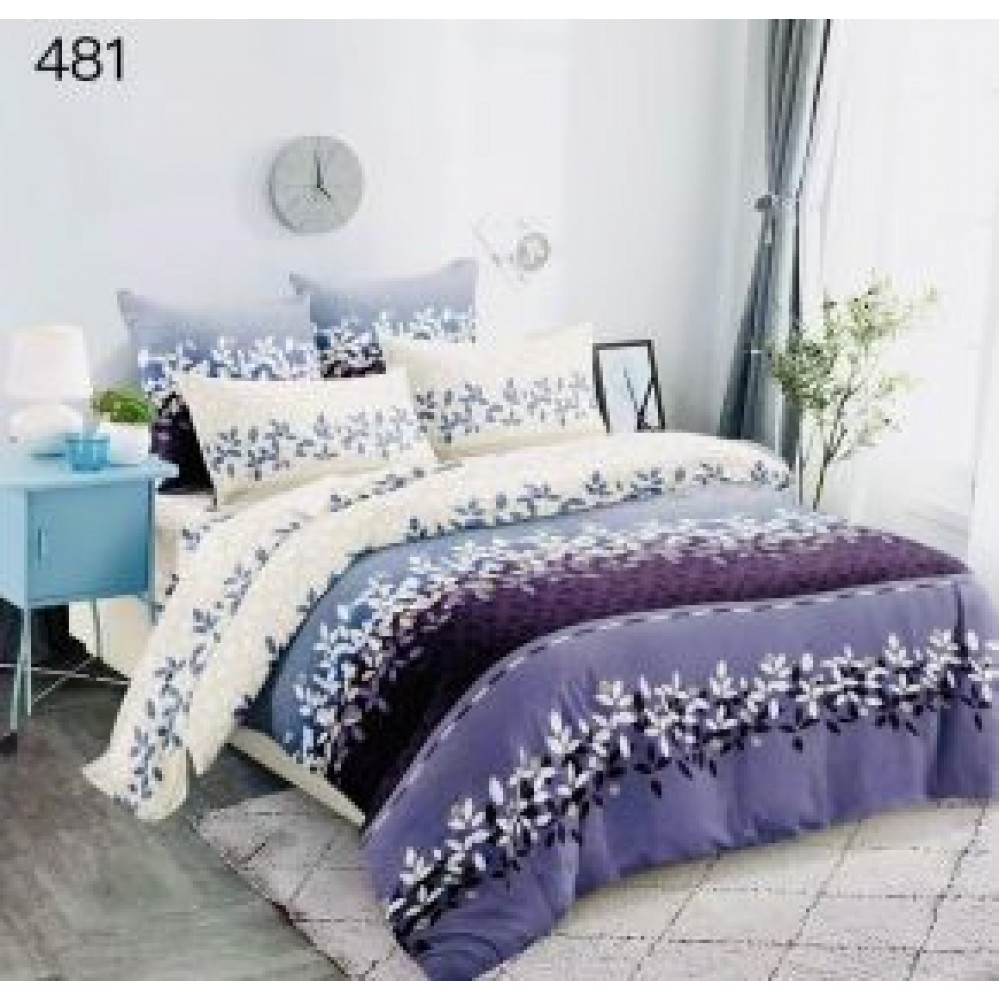 Lenjerie de pat dublu Bumbac FINET, pentru 2 persoane, 6 piese, Cearceaf de pat  230 x 250cm, CF48 Lenjerii din finet 6 piese