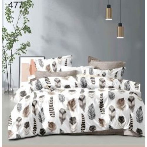 Lenjerie de pat dublu Bumbac FINET, pentru 2 persoane, 6 piese, Cearceaf de pat  230 x 250cm, CF51