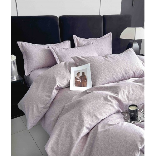 Set Lenjerie Eleganta pentru pat dublu din Bumbac Finet compusa din 6 piese, Cearceaf de pat 230x250cm, J-104