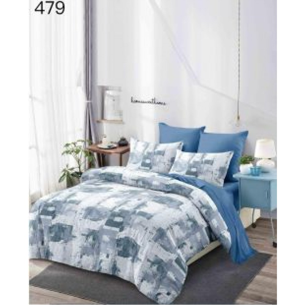 Lenjerie de pat dublu Bumbac FINET, pentru 2 persoane, 6 piese, Cearceaf de pat  230 x 250cm, CF54 Lenjerii din finet 6 piese