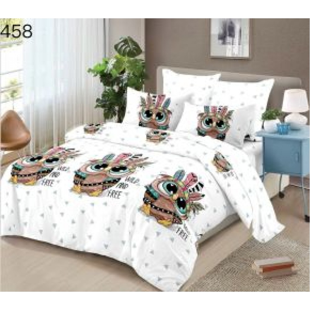 Lenjerie de pat dublu Bumbac FINET, pentru 2 persoane, 6 piese, Cearceaf de pat  230 x 250cm, CF56 Lenjerii din finet 6 piese