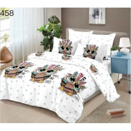 Lenjerie de pat dublu Bumbac FINET, pentru 2 persoane, 6 piese, Cearceaf de pat  230 x 250cm, CF56