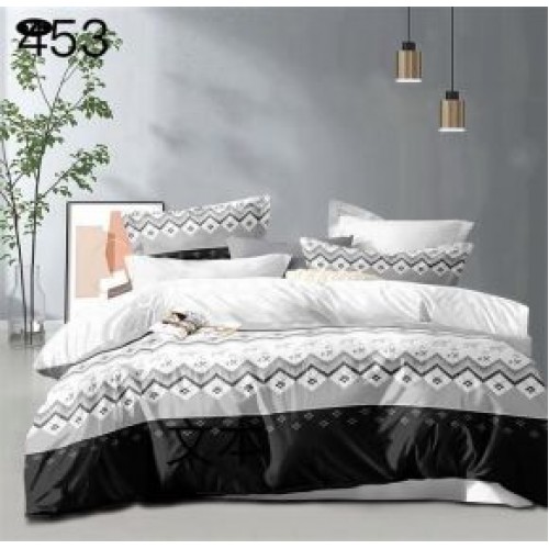 Lenjerie de pat dublu Bumbac FINET, pentru 2 persoane, 6 piese, Cearceaf de pat  230 x 250cm, CF62
