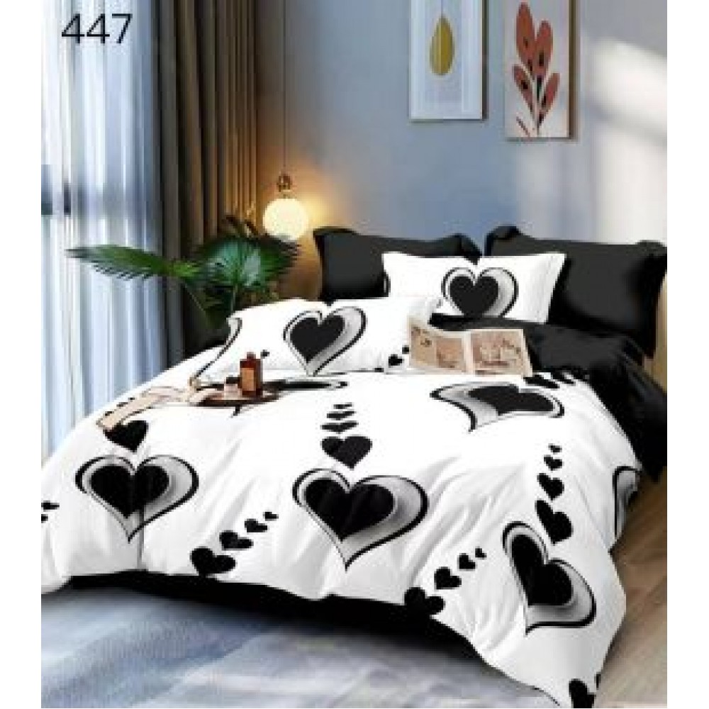 Lenjerie de pat dublu Bumbac FINET, pentru 2 persoane, 6 piese, Cearceaf de pat  230 x 250cm, CF63 Lenjerii din finet 6 piese