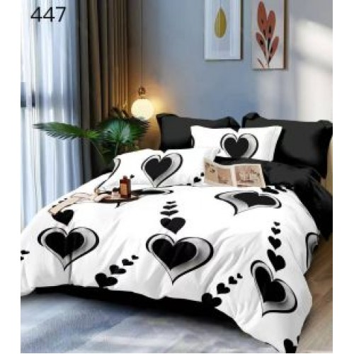 Lenjerie de pat dublu Bumbac FINET, pentru 2 persoane, 6 piese, Cearceaf de pat  230 x 250cm, CF63