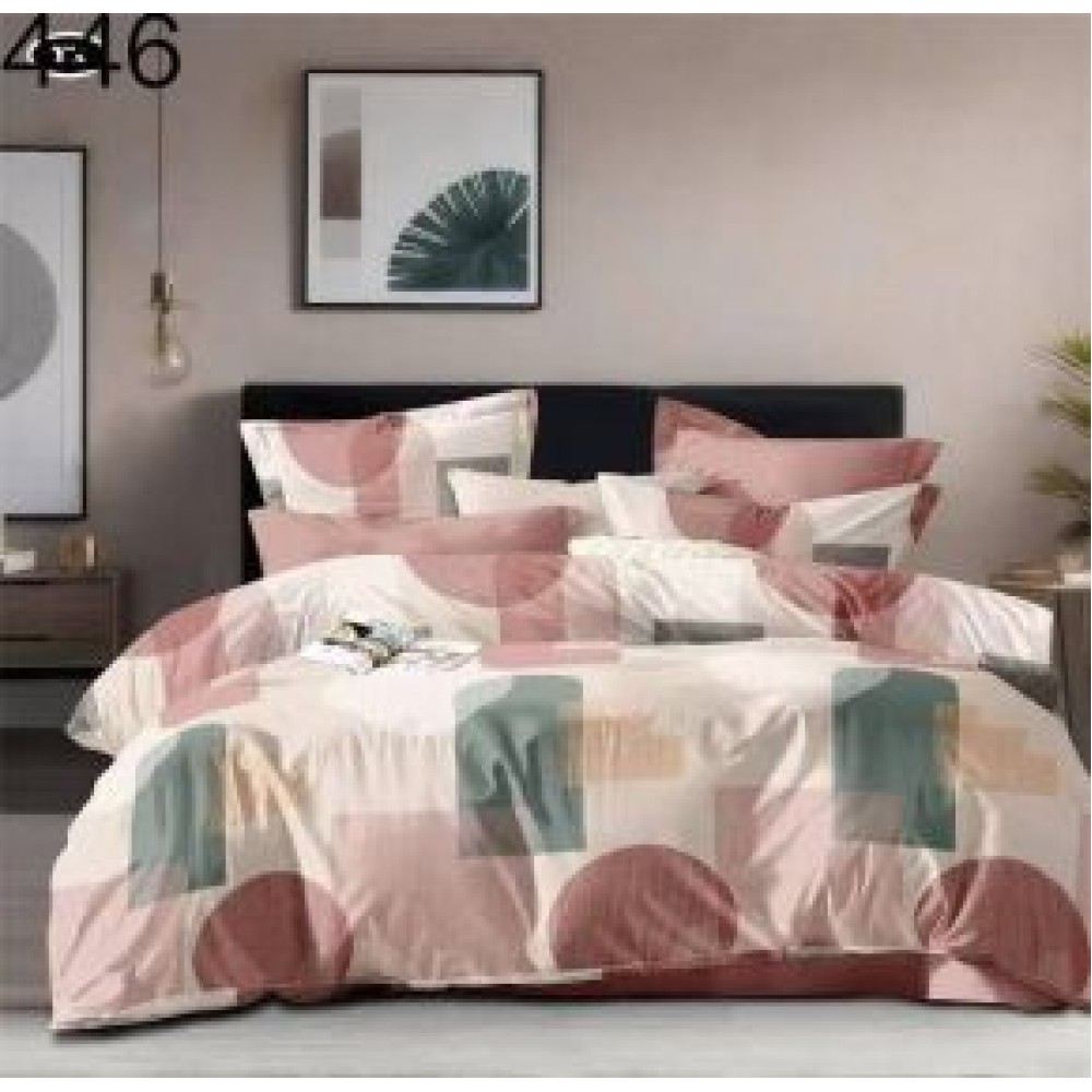 Lenjerie de pat dublu Bumbac FINET, pentru 2 persoane, 6 piese, Cearceaf de pat  230 x 250cm, CF64 Lenjerii din finet 6 piese