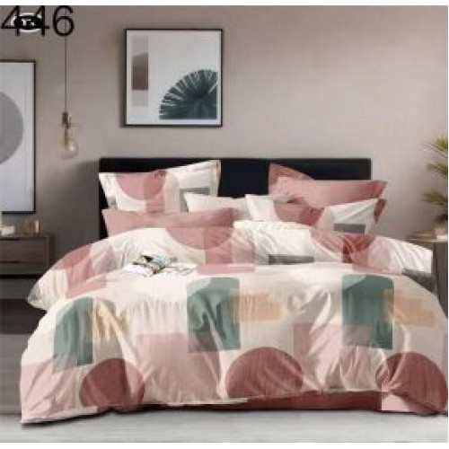 Lenjerie de pat dublu Bumbac FINET, pentru 2 persoane, 6 piese, Cearceaf de pat  230 x 250cm, CF64