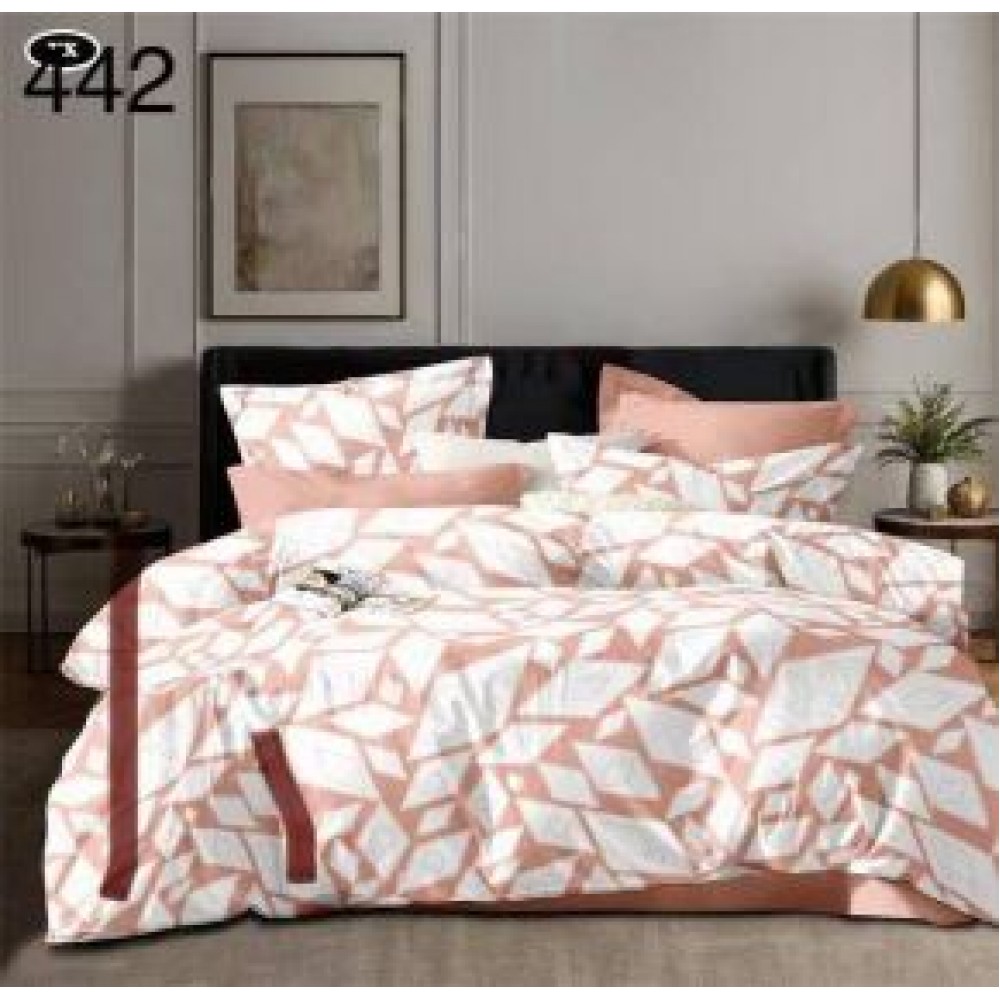 Lenjerie de pat dublu Bumbac FINET, pentru 2 persoane, 6 piese, Cearceaf de pat  230 x 250cm, CF68 Lenjerii din finet 6 piese