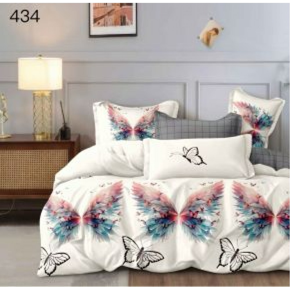 Lenjerie de pat dublu Bumbac FINET, pentru 2 persoane, 6 piese, Cearceaf de pat  230 x 250cm, CF73 Lenjerii din finet 6 piese