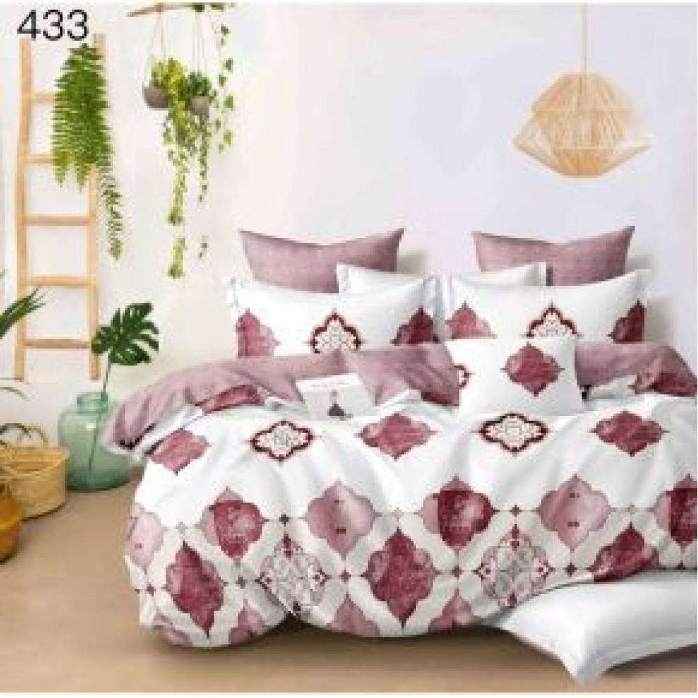 Lenjerie de pat dublu Bumbac FINET, pentru 2 persoane, 6 piese, Cearceaf de pat  230 x 250cm, CF74 Lenjerii din finet 6 piese