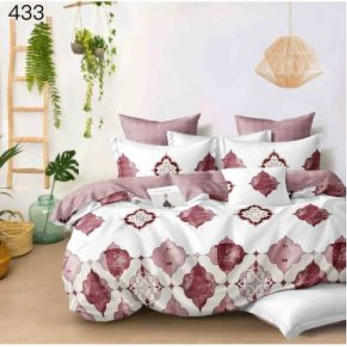 Lenjerie de pat dublu Bumbac FINET, pentru 2 persoane, 6 piese, Cearceaf de pat  230 x 250cm, CF74