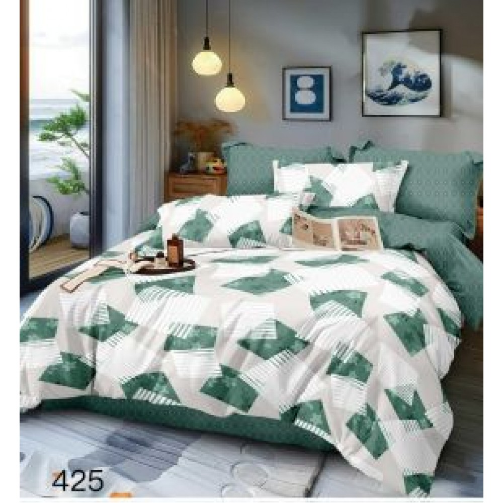 Lenjerie de pat dublu Bumbac FINET, pentru 2 persoane, 6 piese, Cearceaf de pat  230 x 250cm, CF76 Lenjerii din finet 6 piese