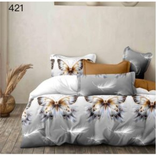 Lenjerie de pat dublu Bumbac FINET, pentru 2 persoane, 6 piese, Cearceaf de pat  230 x 250cm, CF77
