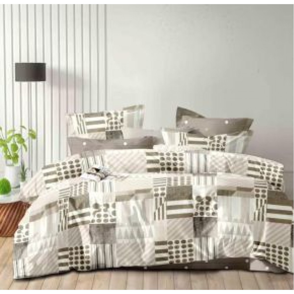 Lenjerie de pat dublu Bumbac FINET, pentru 2 persoane, 6 piese, Cearceaf de pat  230 x 250cm, CF78 Lenjerii din finet 6 piese