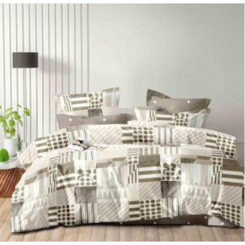 Lenjerie de pat dublu Bumbac FINET, pentru 2 persoane, 6 piese, Cearceaf de pat  230 x 250cm, CF78