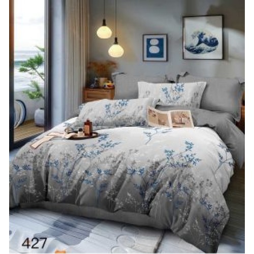 Lenjerie de pat dublu Bumbac FINET, pentru 2 persoane, 6 piese, Cearceaf de pat  230 x 250cm, CF80
