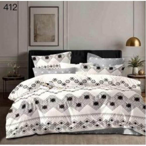 Lenjerie de pat dublu Bumbac FINET, pentru 2 persoane, 6 piese, Cearceaf de pat  230 x 250cm, CF81