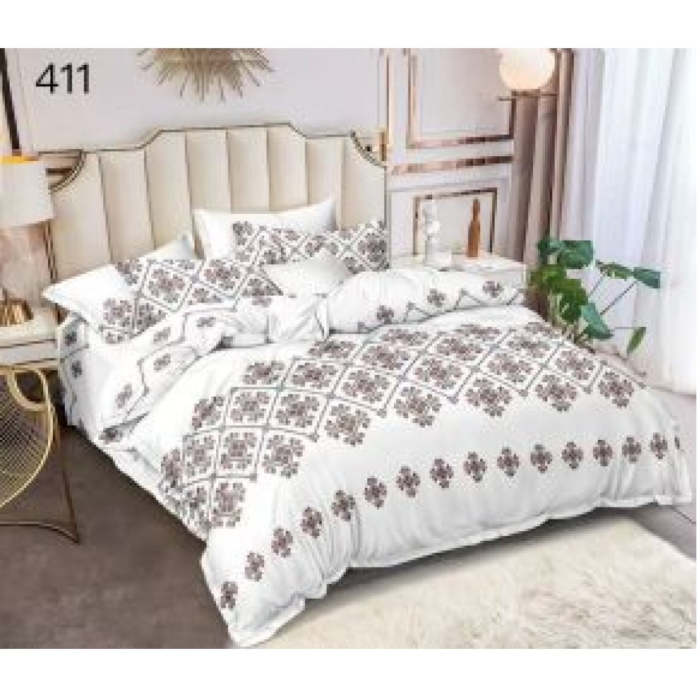 Lenjerie de pat dublu Bumbac FINET, pentru 2 persoane, 6 piese, Cearceaf de pat  230 x 250cm, CF82 Lenjerii din finet 6 piese