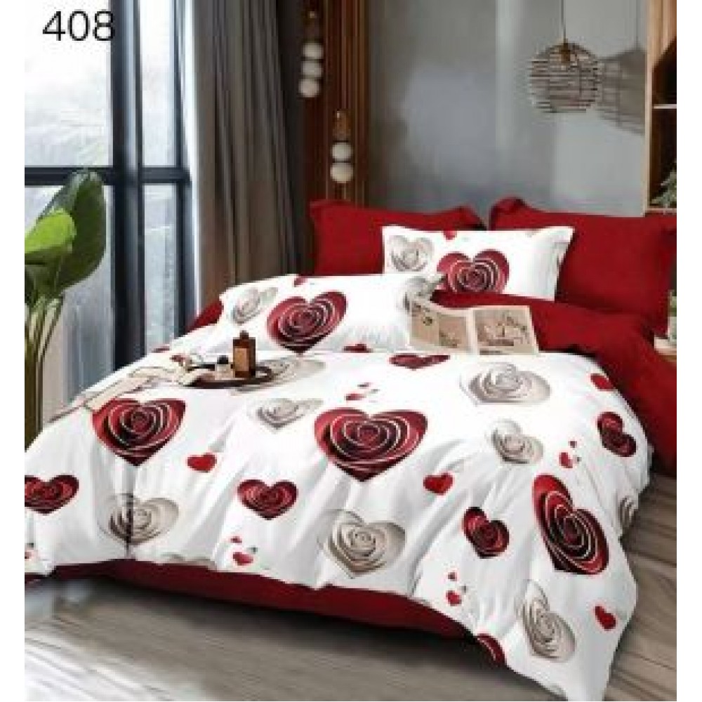 Lenjerie de pat dublu Bumbac FINET, pentru 2 persoane, 6 piese, Cearceaf de pat  230 x 250cm, CF83 Lenjerii din finet 6 piese