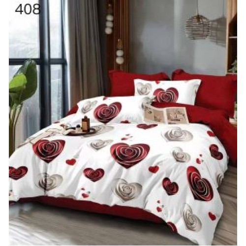 Lenjerie de pat dublu Bumbac FINET, pentru 2 persoane, 6 piese, Cearceaf de pat  230 x 250cm, CF83
