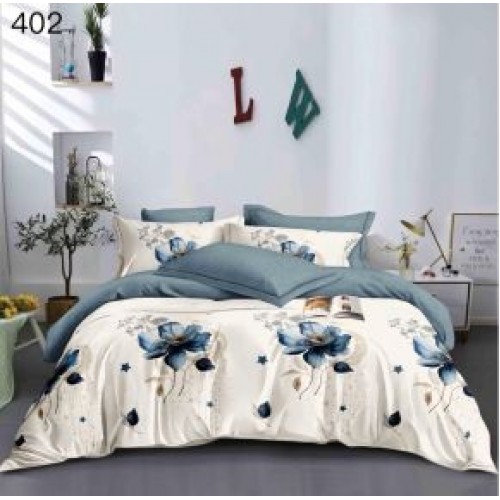 Lenjerie de pat dublu Bumbac FINET, pentru 2 persoane, 6 piese, Cearceaf de pat  230 x 250cm, CF84