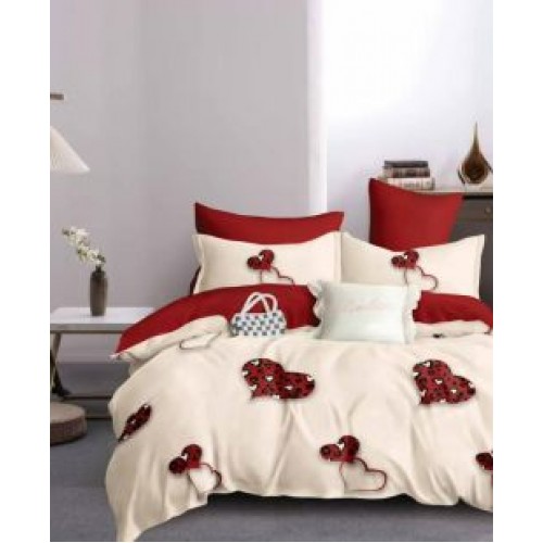 Lenjerie de pat dublu Bumbac FINET, pentru 2 persoane, 6 piese, Cearceaf de pat  230 x 250cm, CF97