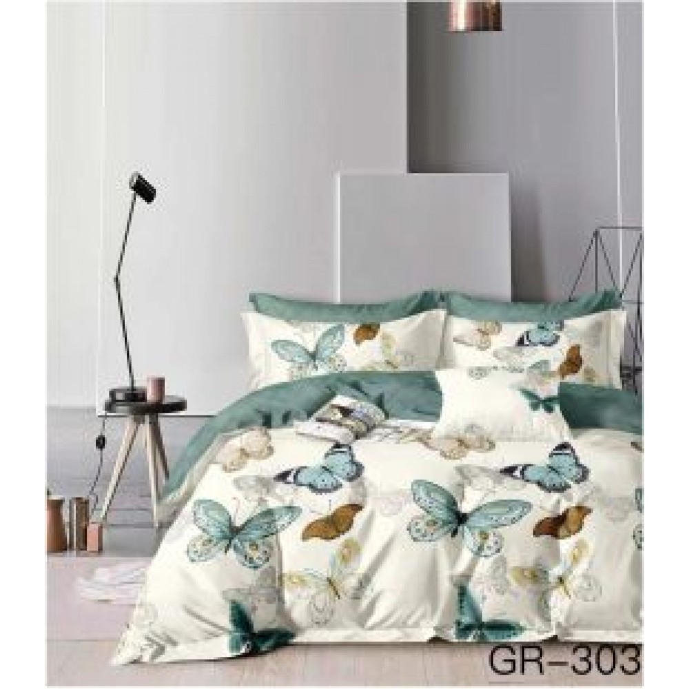 Lenjerie de pat dublu Bumbac FINET, pentru 2 persoane, 6 piese, Cearceaf de pat  230 x 250cm, CF100 Lenjerii din finet 6 piese