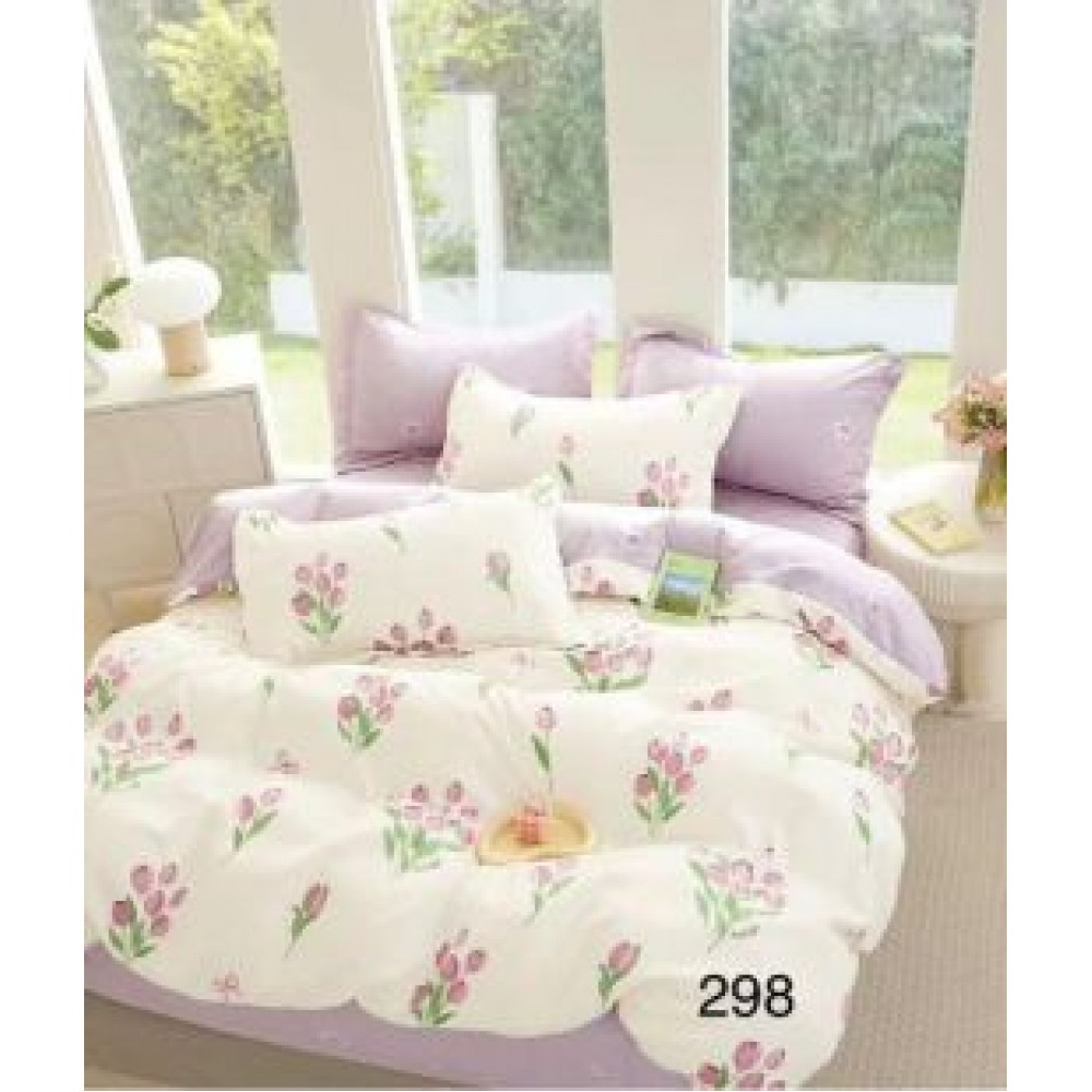 Lenjerie de pat dublu Bumbac FINET, pentru 2 persoane, 6 piese, Cearceaf de pat  230 x 250cm, CF101 Lenjerii din finet 6 piese