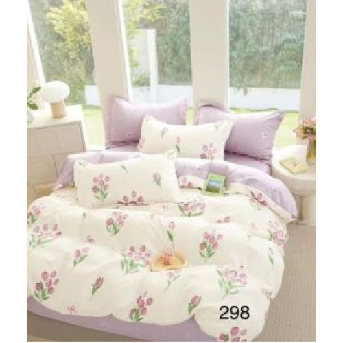 Lenjerie de pat dublu Bumbac FINET, pentru 2 persoane, 6 piese, Cearceaf de pat  230 x 250cm, CF101