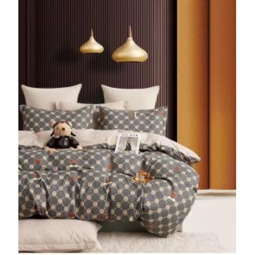 Lenjerie de pat dublu Bumbac FINET, pentru 2 persoane, 6 piese, Cearceaf de pat  230 x 250cm, CF102
