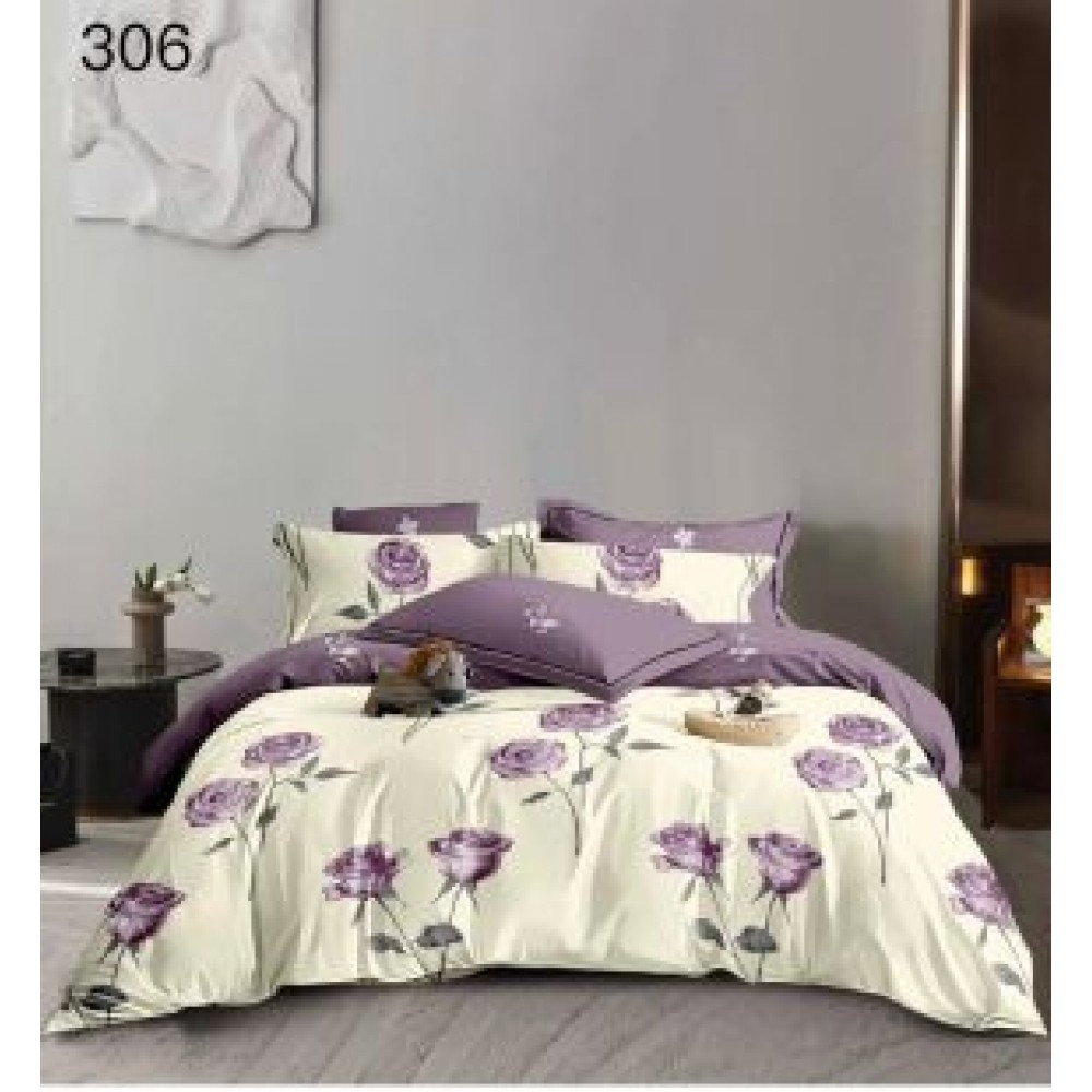Lenjerie de pat dublu Bumbac FINET, pentru 2 persoane, 6 piese, Cearceaf de pat  230 x 250cm, CF104 Lenjerii din finet 6 piese