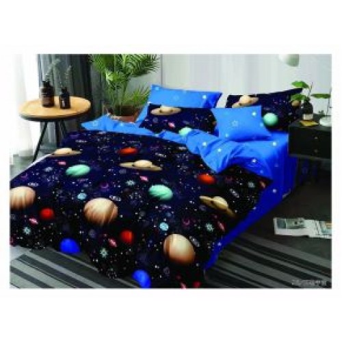 Lenjerie de pat dublu Bumbac FINET, pentru 2 persoane, 6 piese, Cearceaf de pat  230 x 250cm, CF105