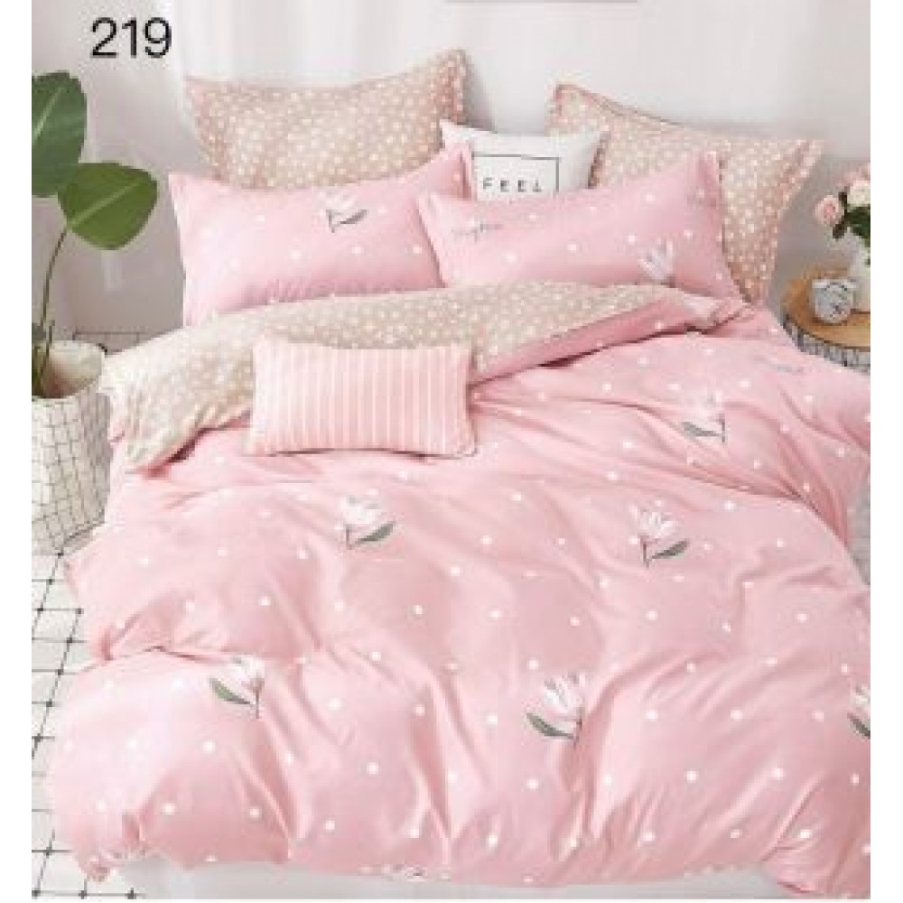 Lenjerie de pat dublu Bumbac FINET, pentru 2 persoane, 6 piese, Cearceaf de pat  230 x 250cm, CF108 Lenjerii din finet 6 piese