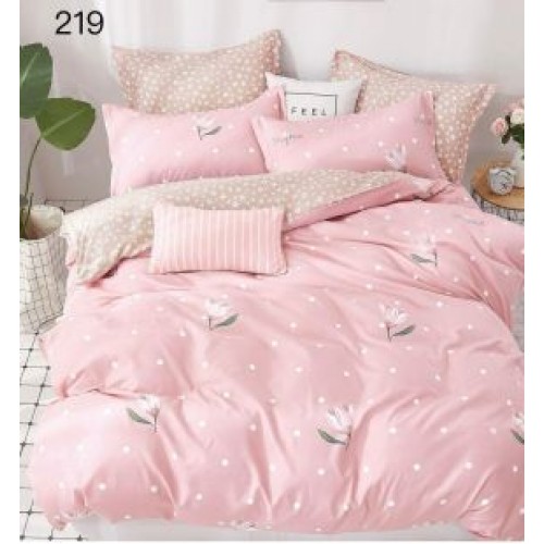 Lenjerie de pat dublu Bumbac FINET, pentru 2 persoane, 6 piese, Cearceaf de pat  230 x 250cm, CF108