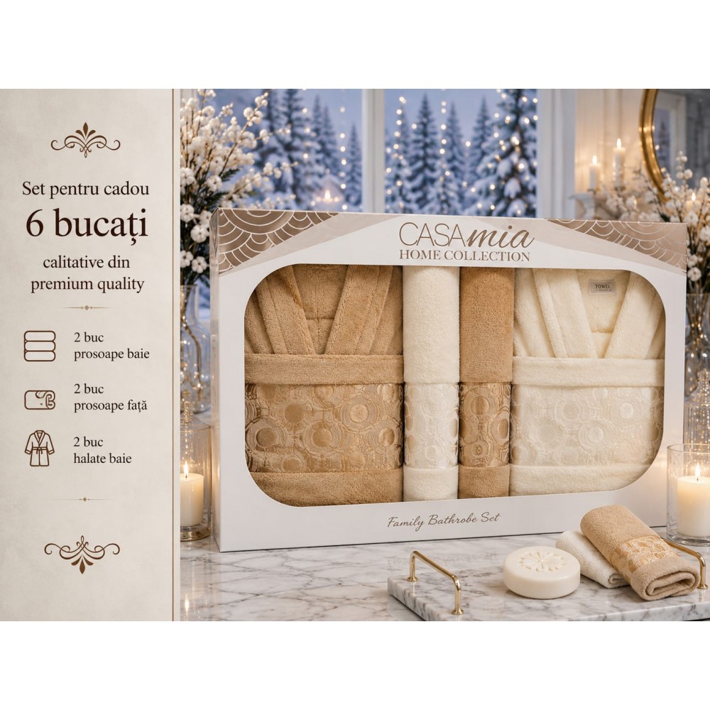 Set halate baie 6 piese – Eleganță și confort premium pentru întreaga familie SH10 ACCESORII BAIE