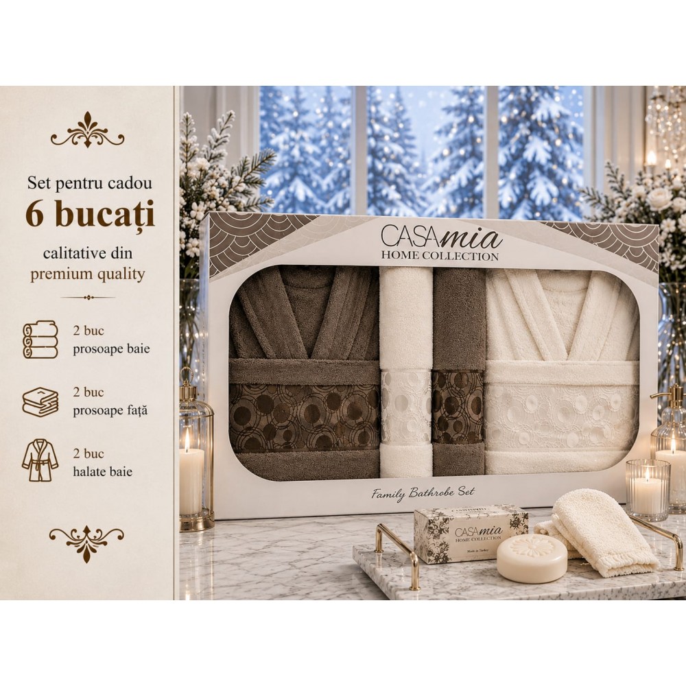 Set halate baie 6 piese – Eleganță și confort premium pentru întreaga familie SH11 ACCESORII BAIE