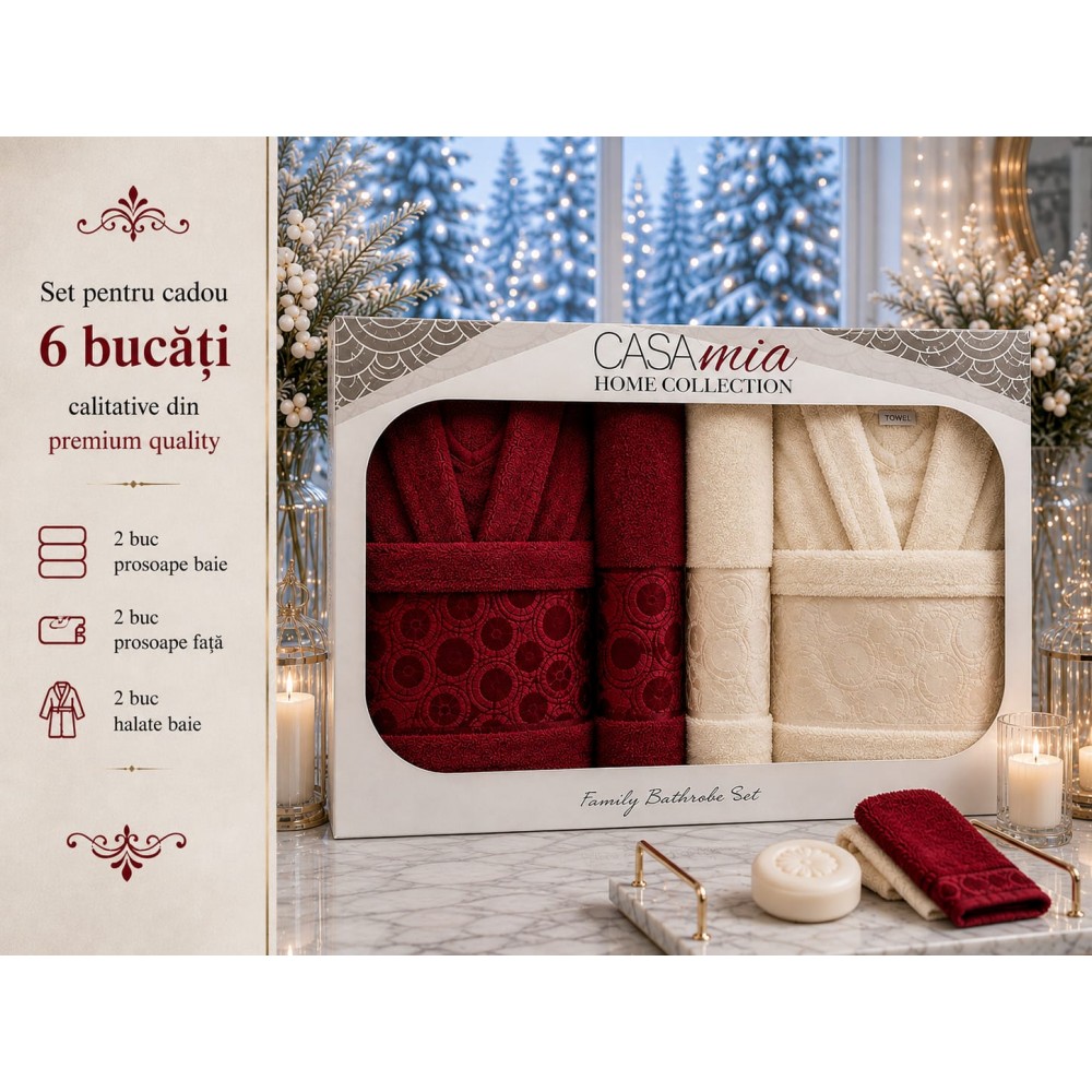 Set halate baie 6 piese – Eleganță și confort premium pentru întreaga familie SH12 ACCESORII BAIE