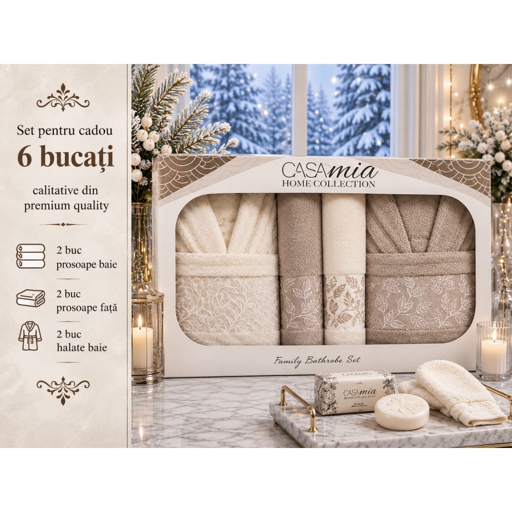 Set halate baie 6 piese – Eleganță și confort premium pentru întreaga familie SH15 ACCESORII BAIE