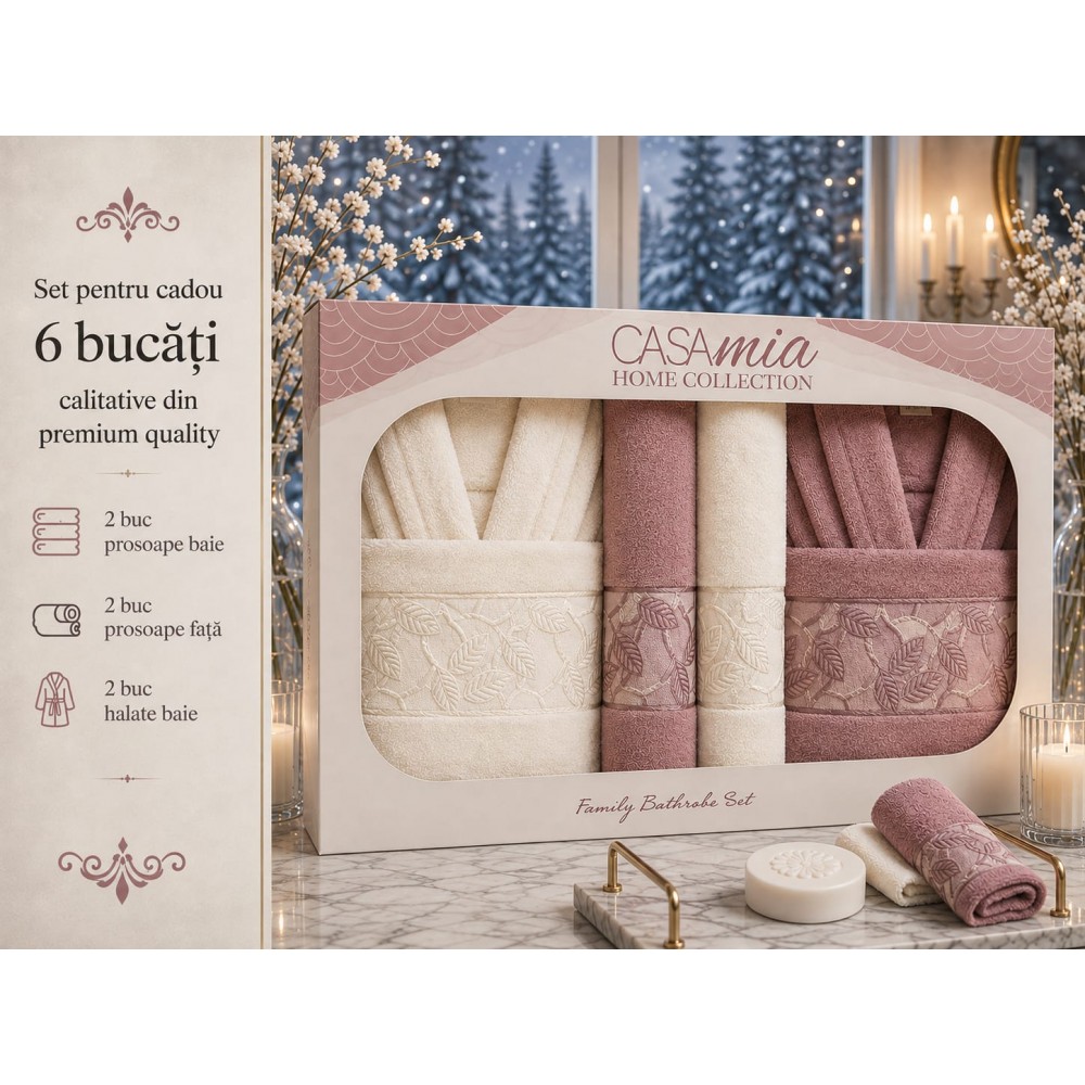 Set halate baie 6 piese – Eleganță și confort premium pentru întreaga familie SH16 ACCESORII BAIE