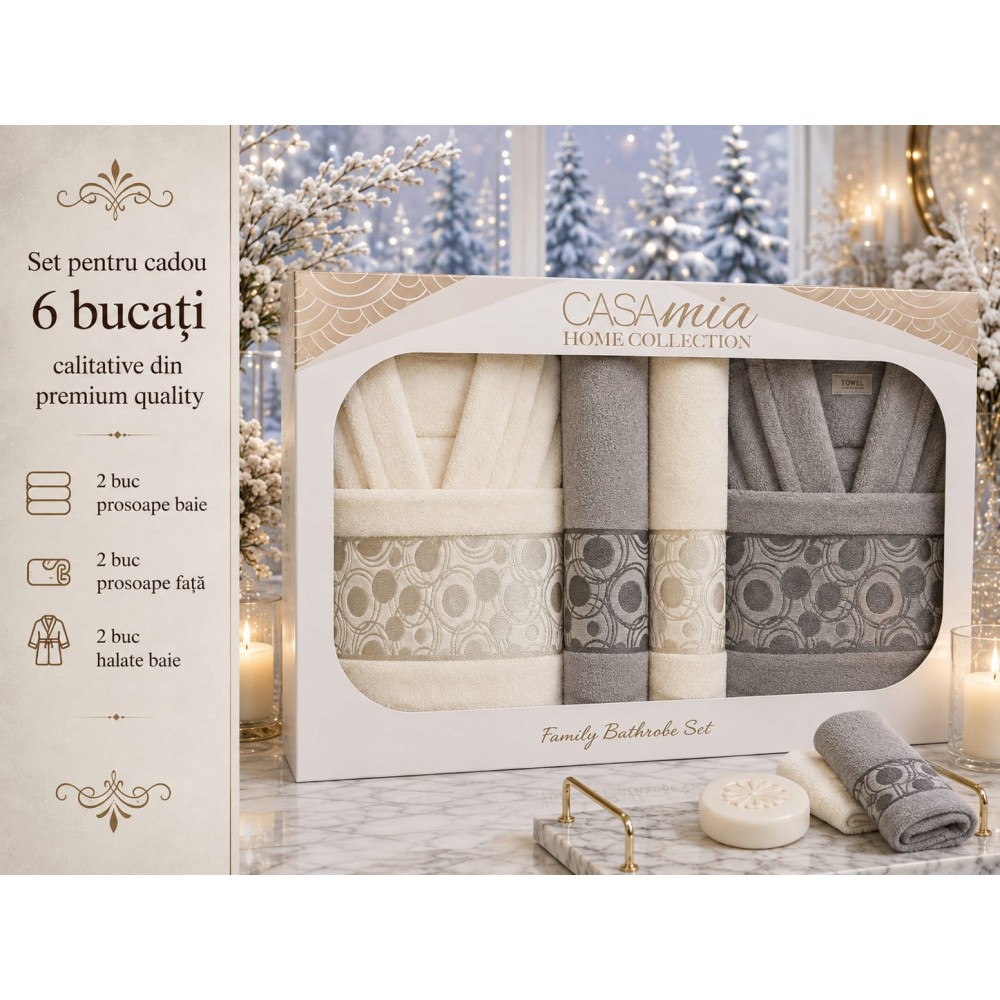 Set halate baie 6 piese – Eleganță și confort premium pentru întreaga familie SH18 ACCESORII BAIE