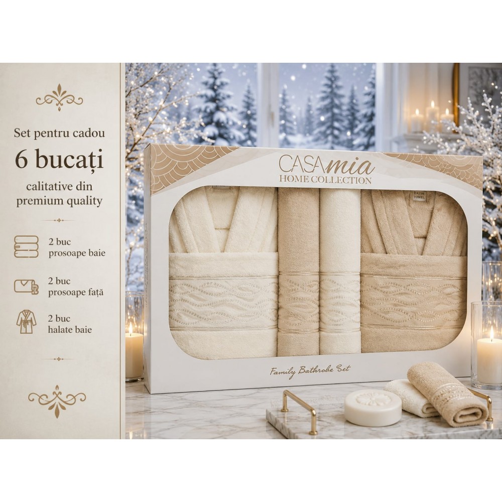 Set halate baie 6 piese – Eleganță și confort premium pentru întreaga familie SH19 ACCESORII BAIE