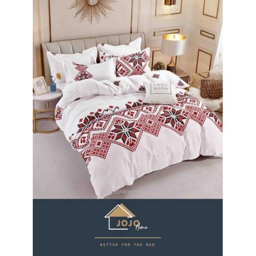 Set Lenjerie Eleganta Finet Din 4 Piese ,Pat 1 Persoana, Cearceaf de pat 155 x 230cm, JK-013