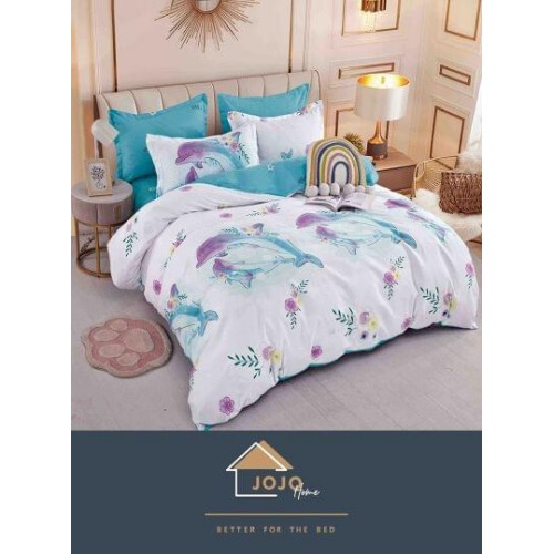 Set Lenjerie Eleganta Finet Din 4 Piese ,Pat 1 Persoana, Cearceaf de pat 155 x 230cm, JK-017